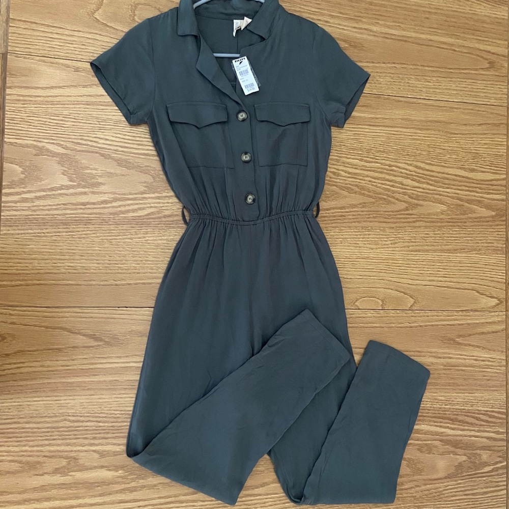 Olive green buttoned romper